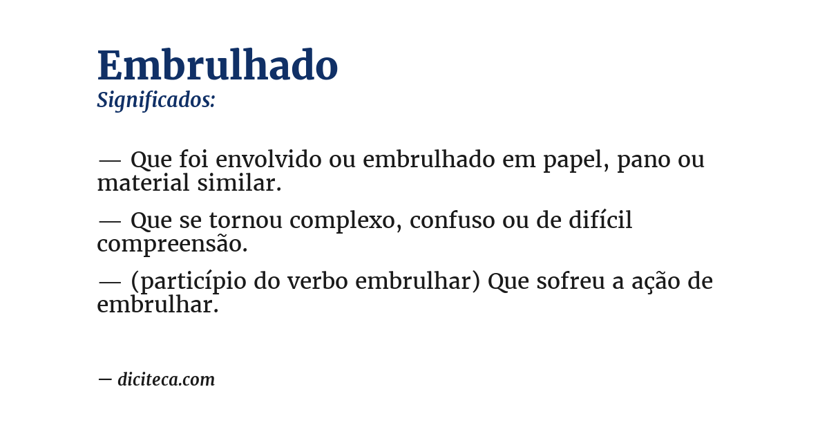 Significado de embrulhado
