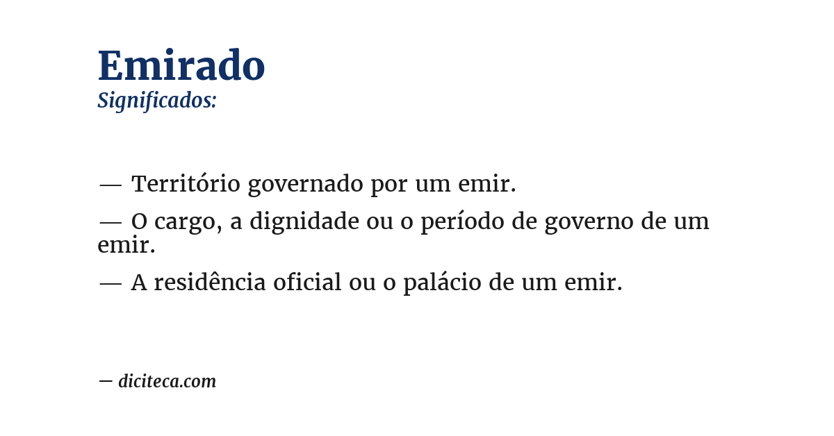 Significado de emirado