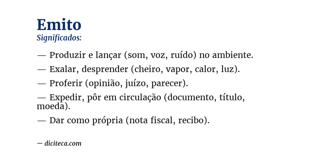 Significado de emito
