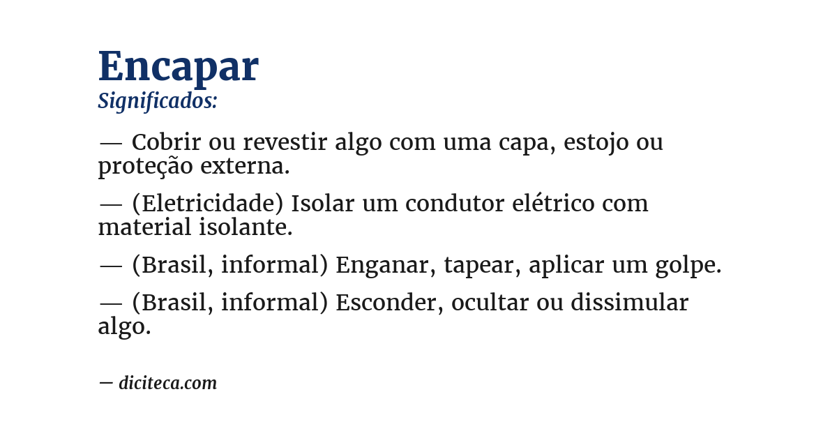 Significado de encapar