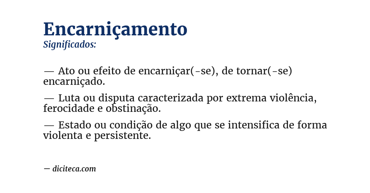 Significado de encarniçamento