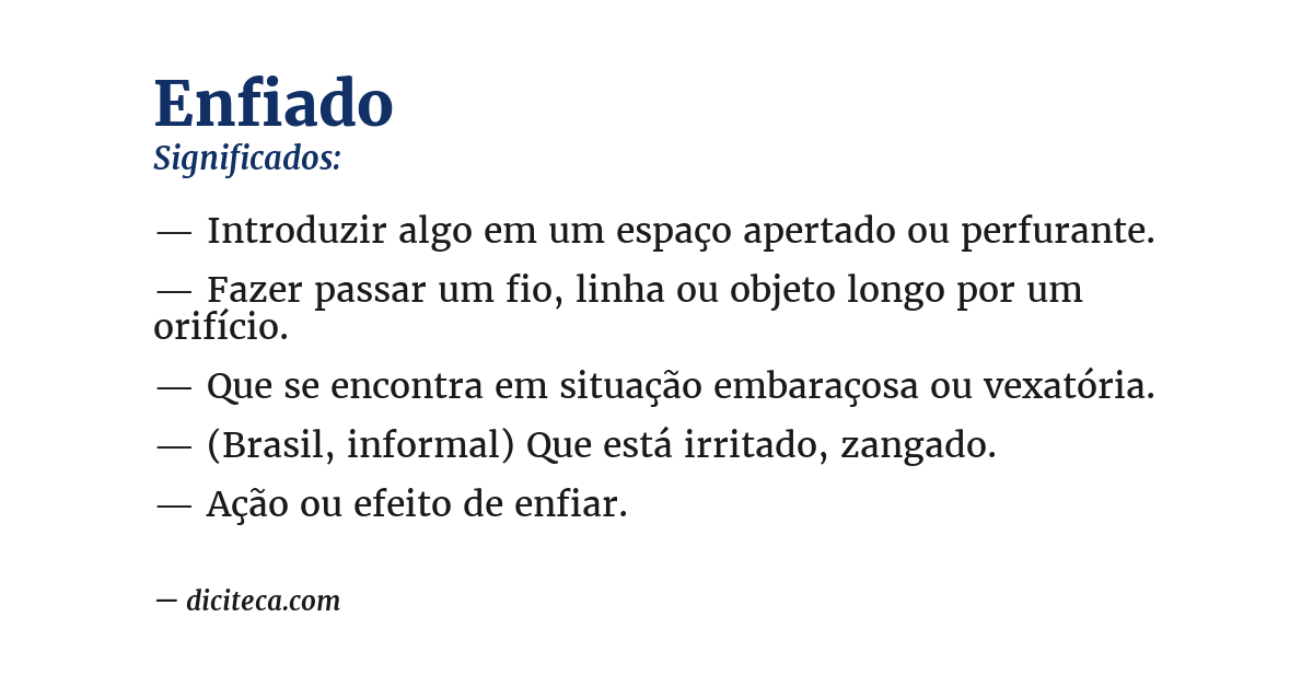 Significado de enfiado