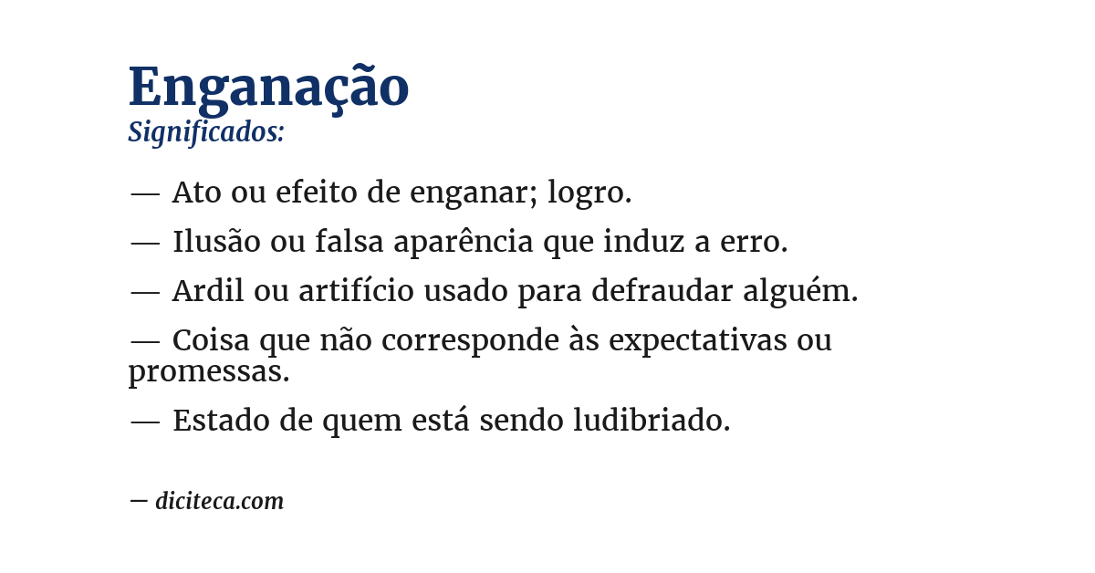 Significado de enganação