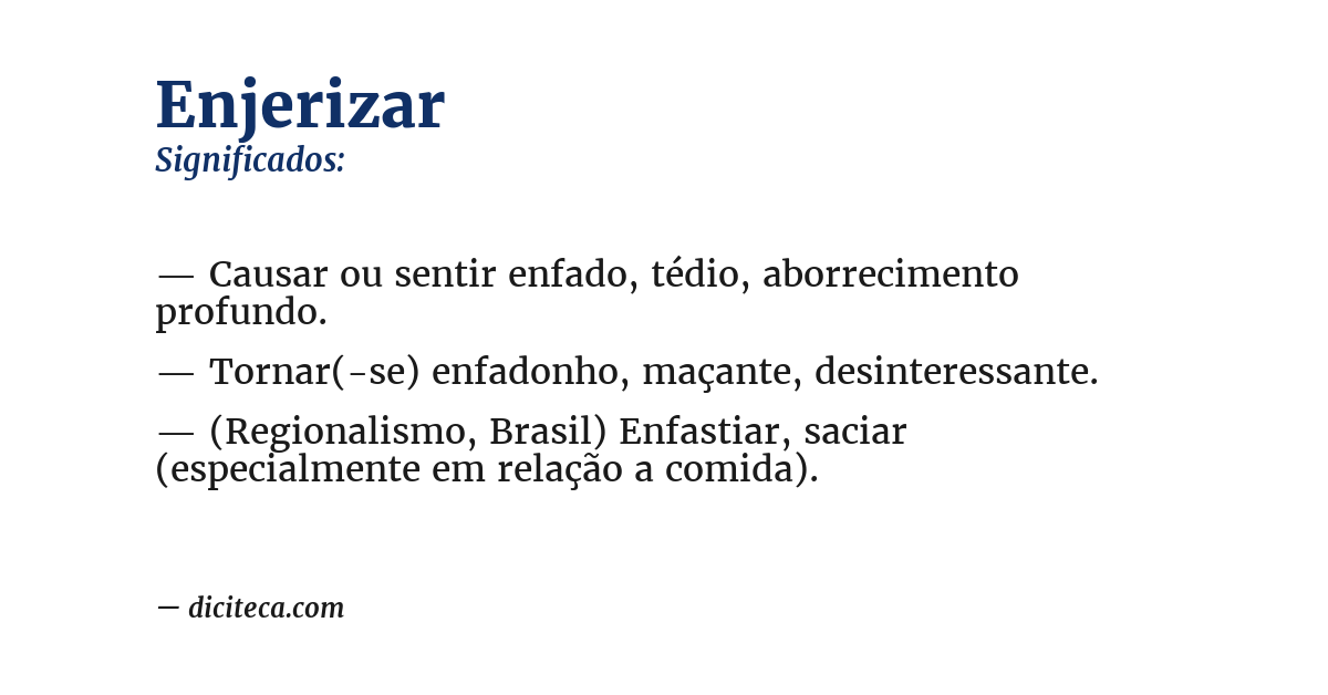 Significado de enjerizar