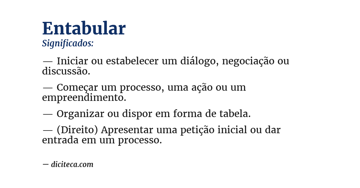 Significado de entabular
