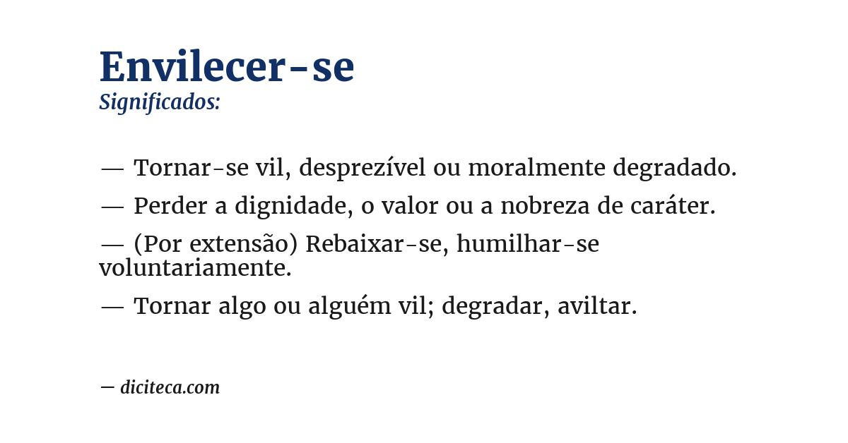 Significado de envilecer-se