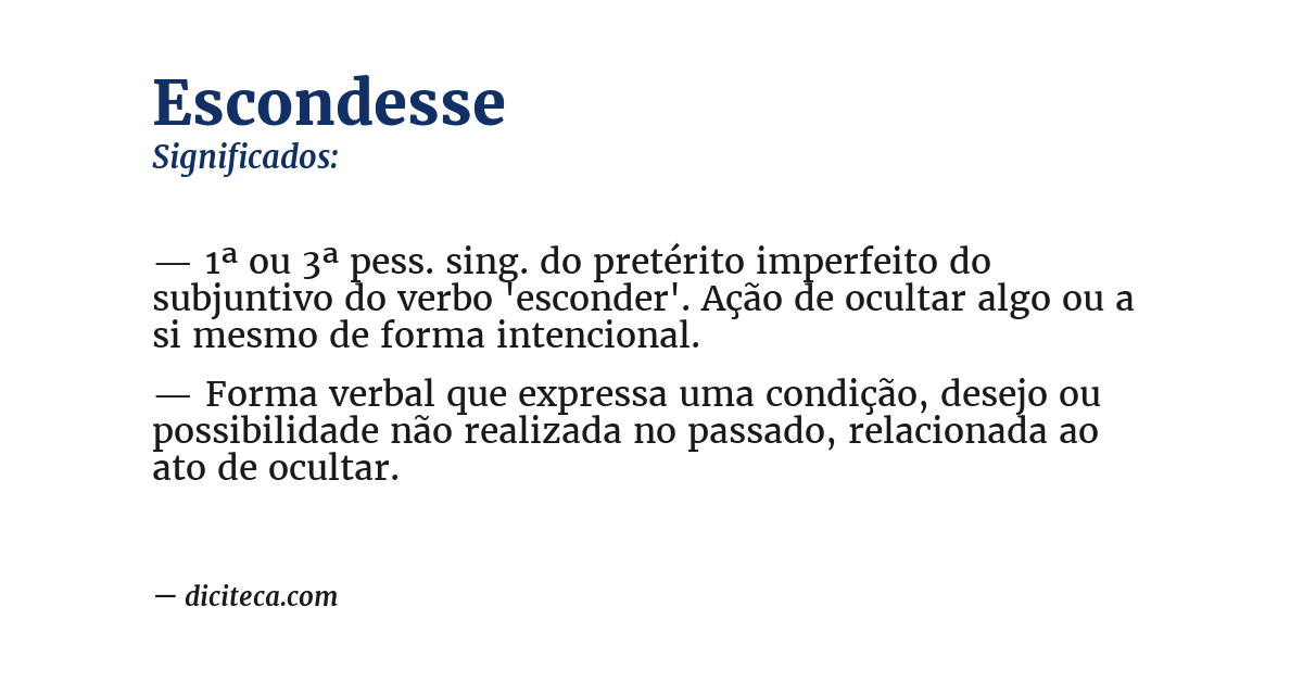 Significado de escondesse