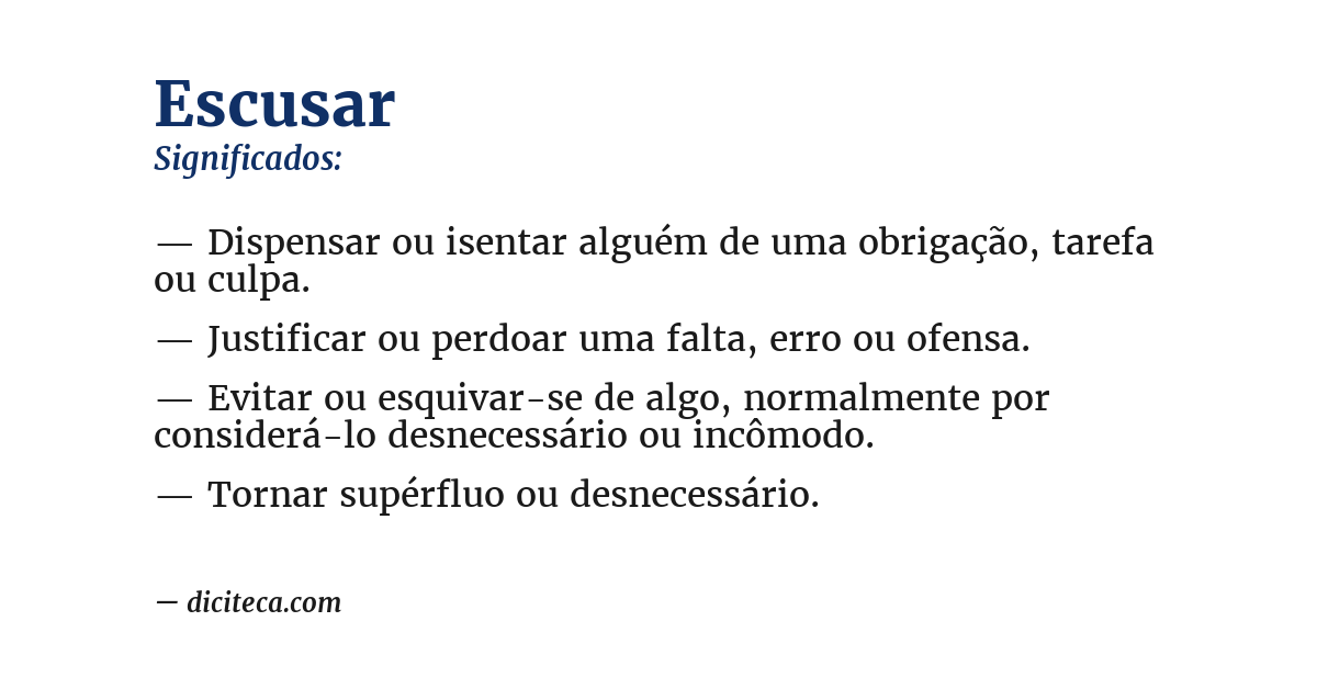 Significado de escusar