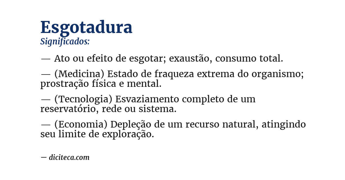 Significado de esgotadura
