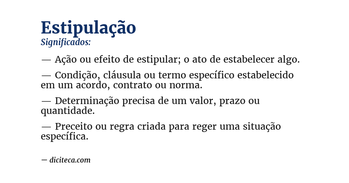 Significado de estipulação