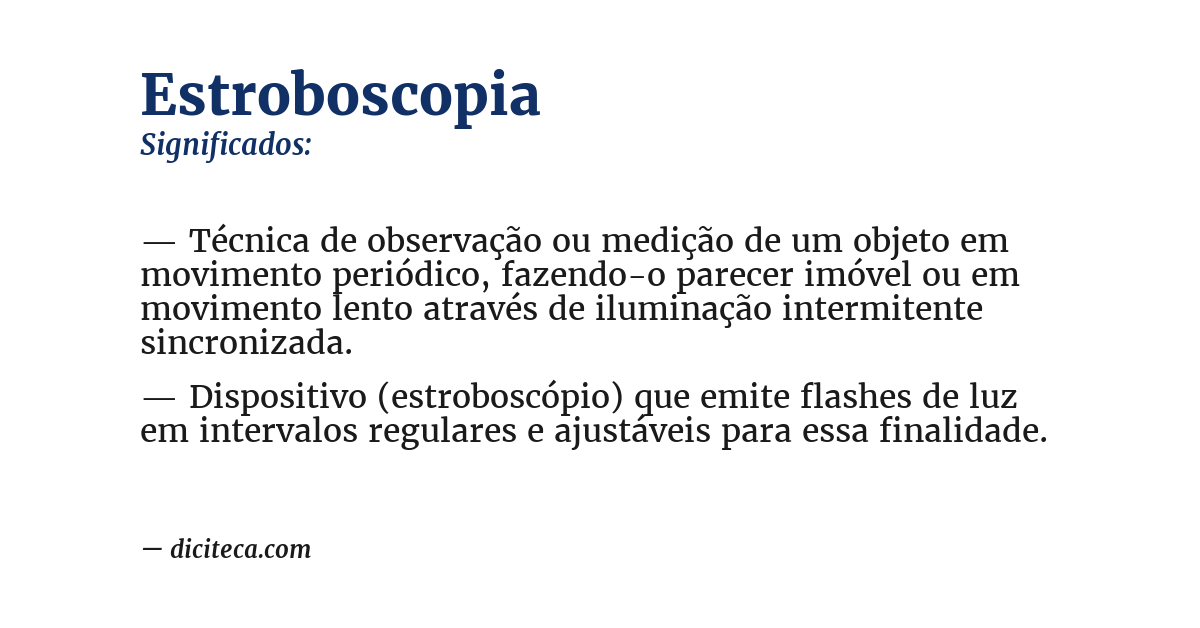 Significado de estroboscopia