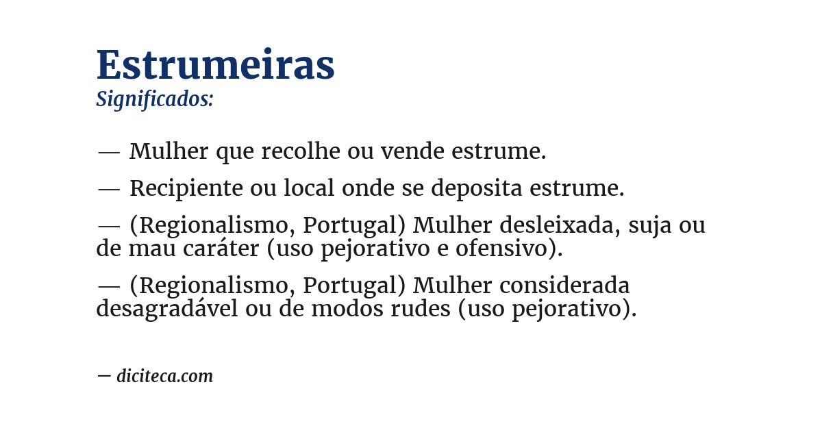 Significado de estrumeiras