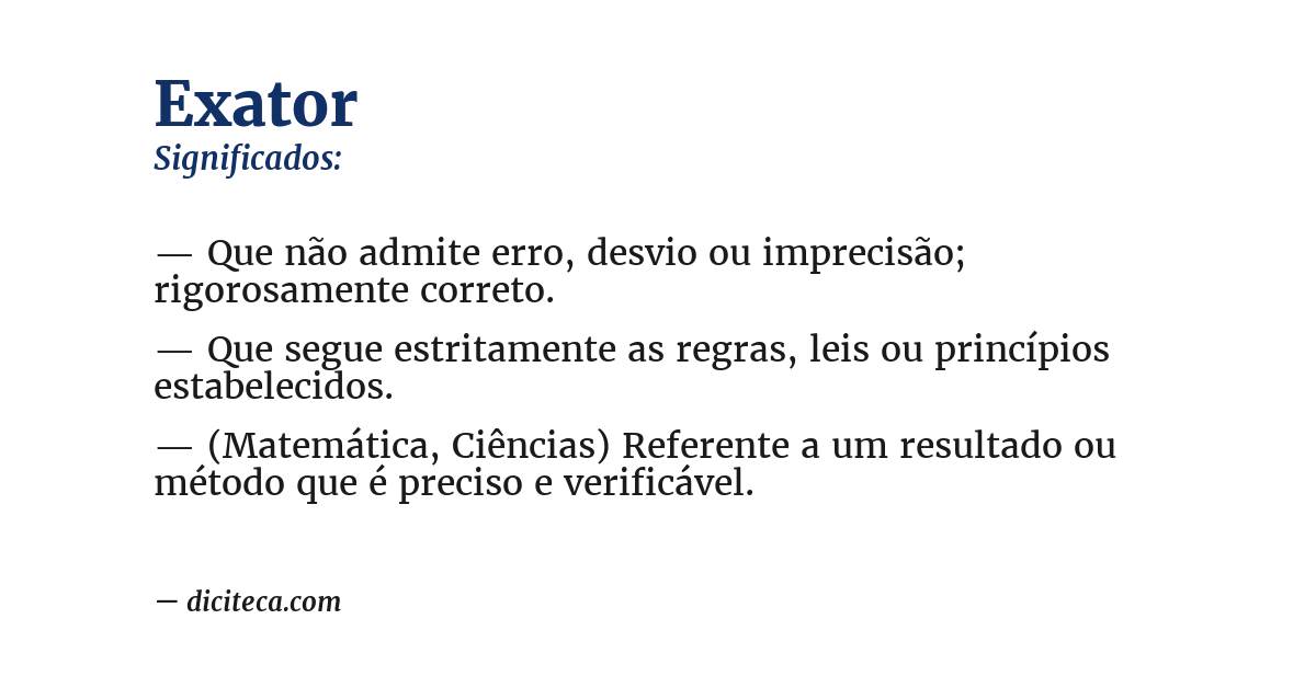 Significado de exator