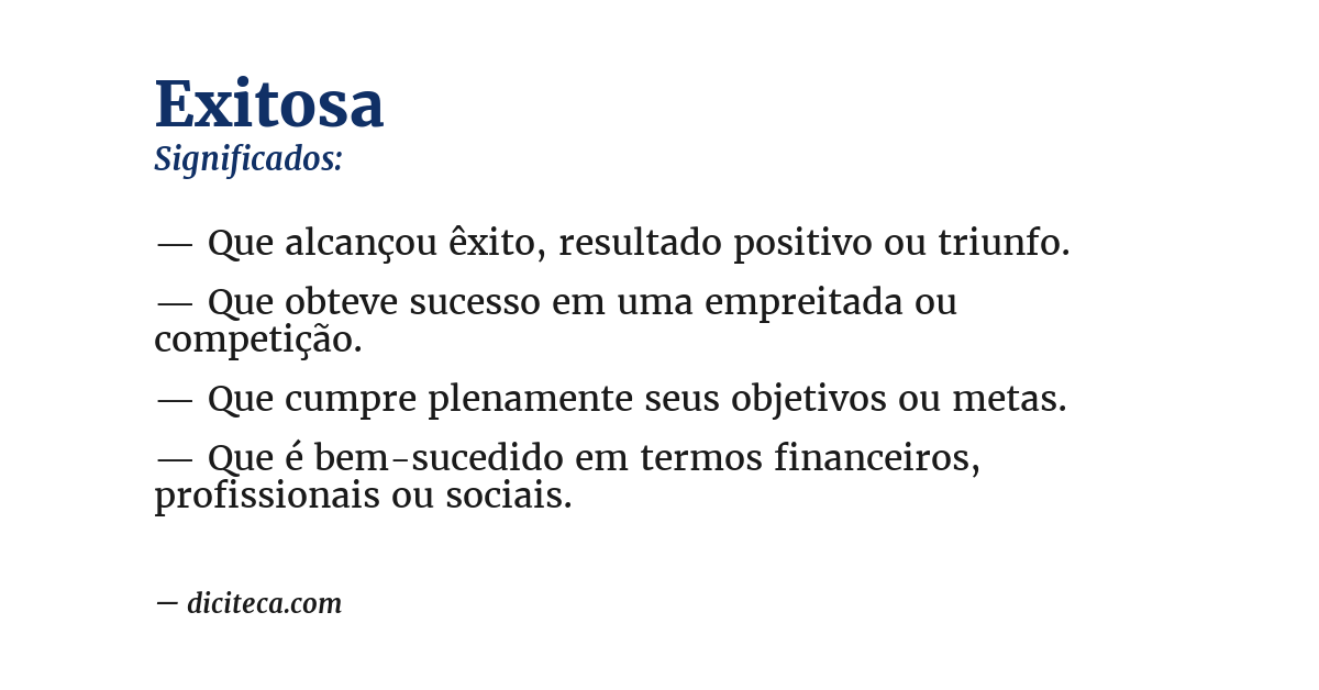 Significado de exitosa