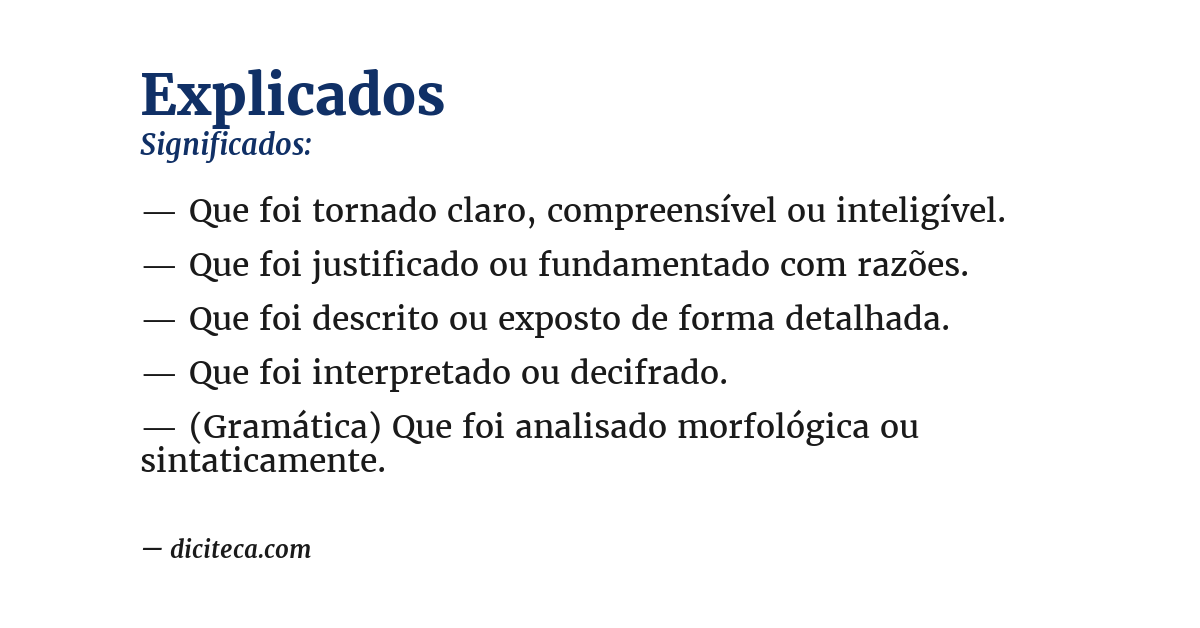 Significado de explicados