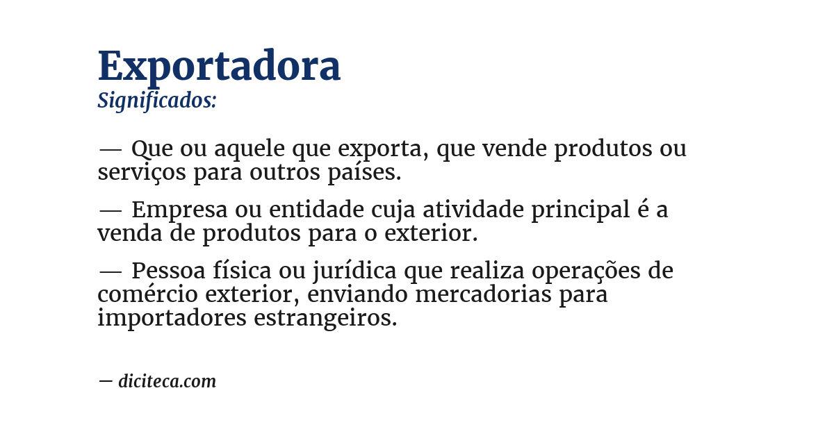 Significado de exportadora
