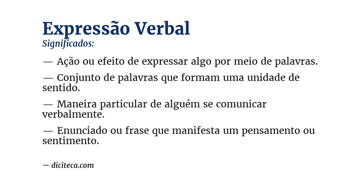 Significado de expressão verbal