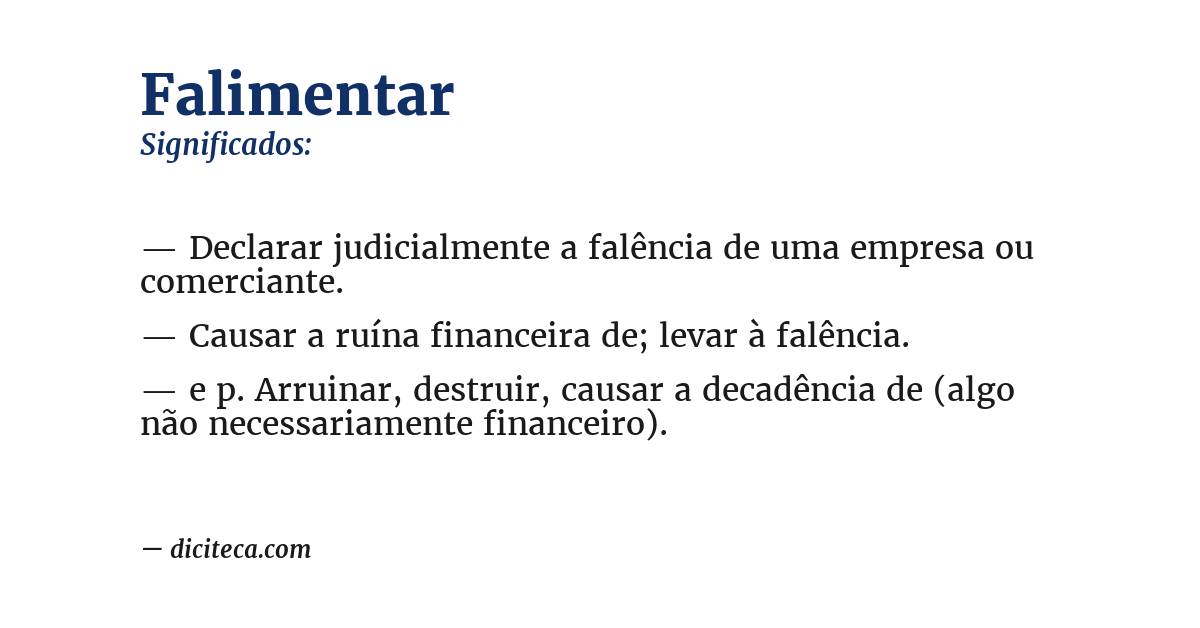 Significado de falimentar