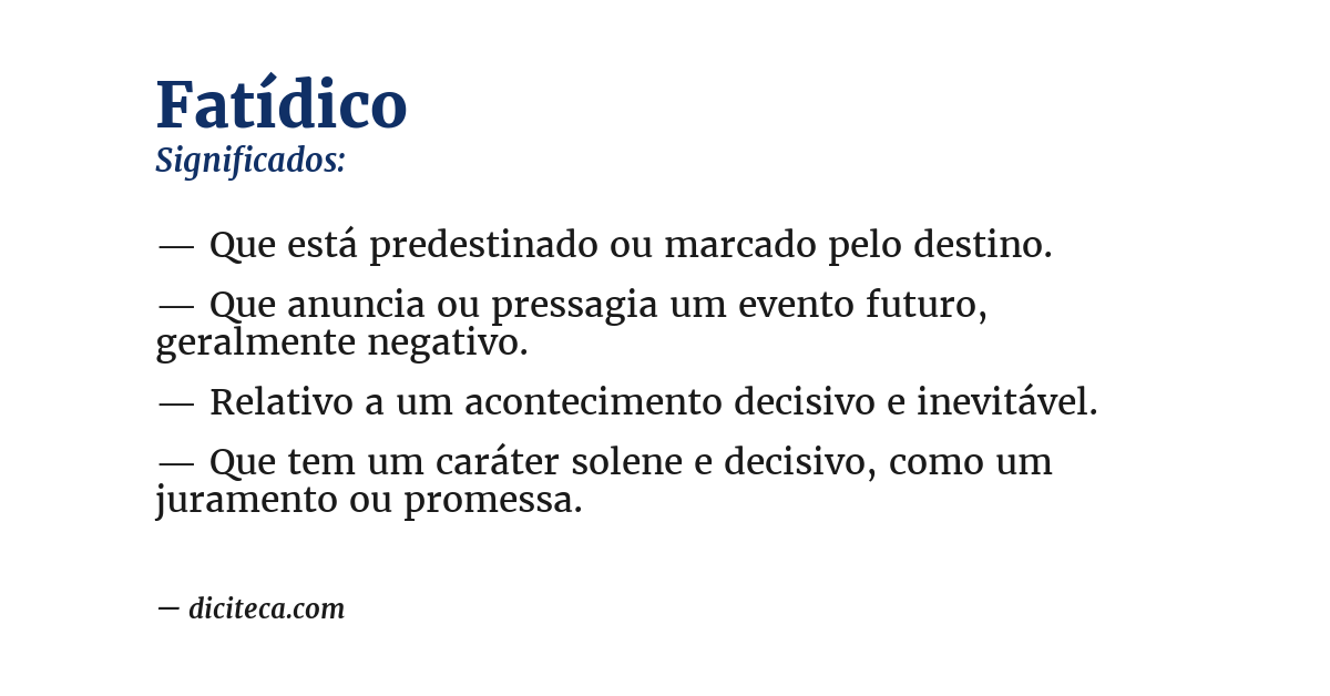 Significado de fatídico