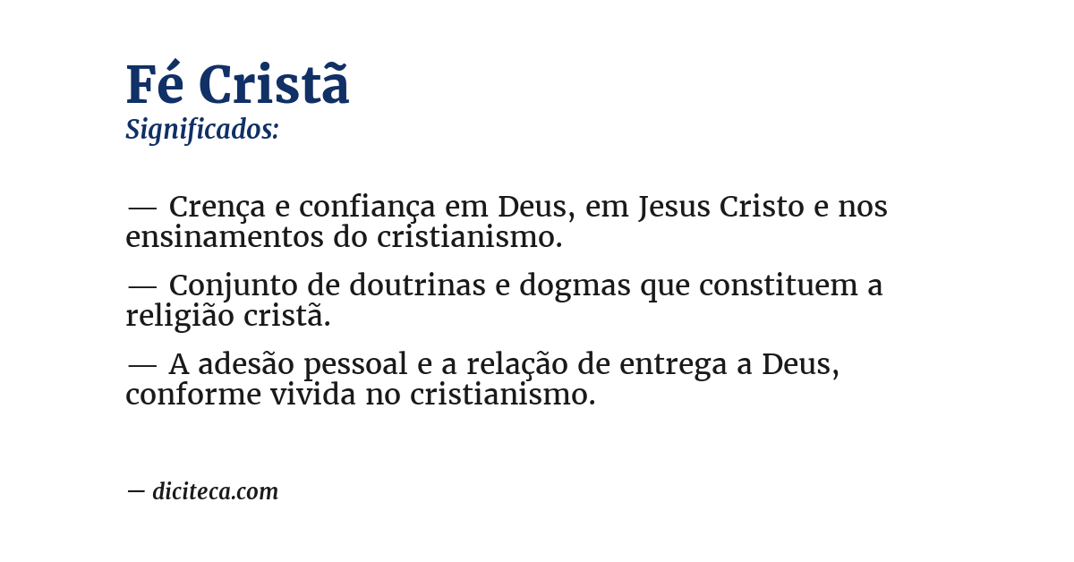 Significado de fé cristã