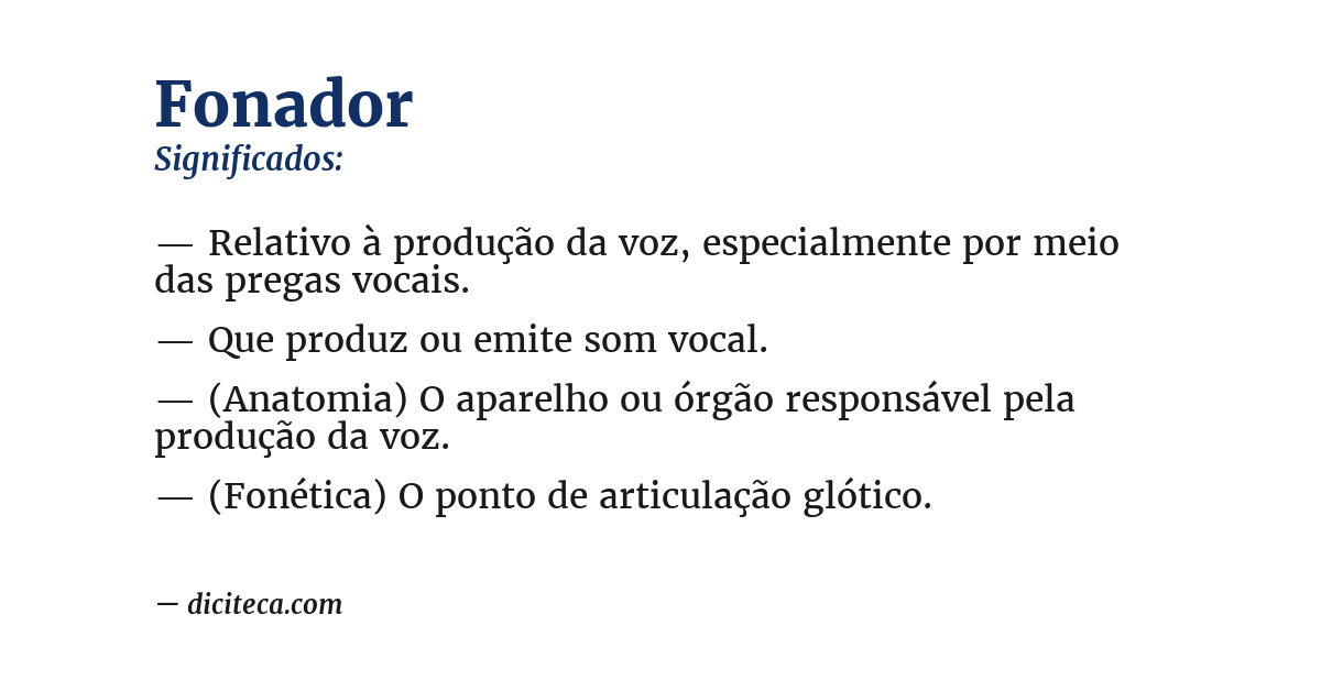 Significado de fonador