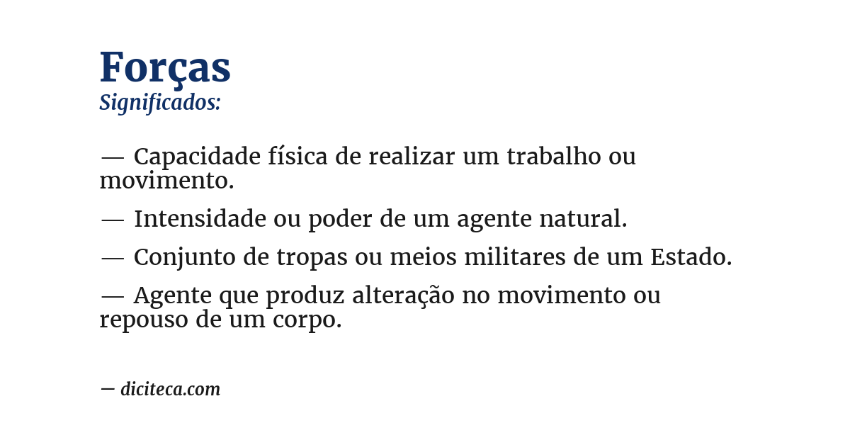 Significado de forças