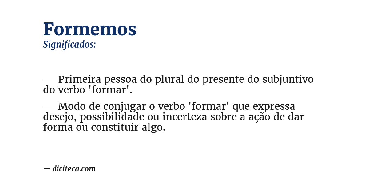 Significado de formemos