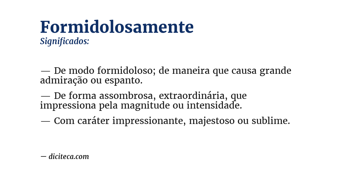 Significado de formidolosamente
