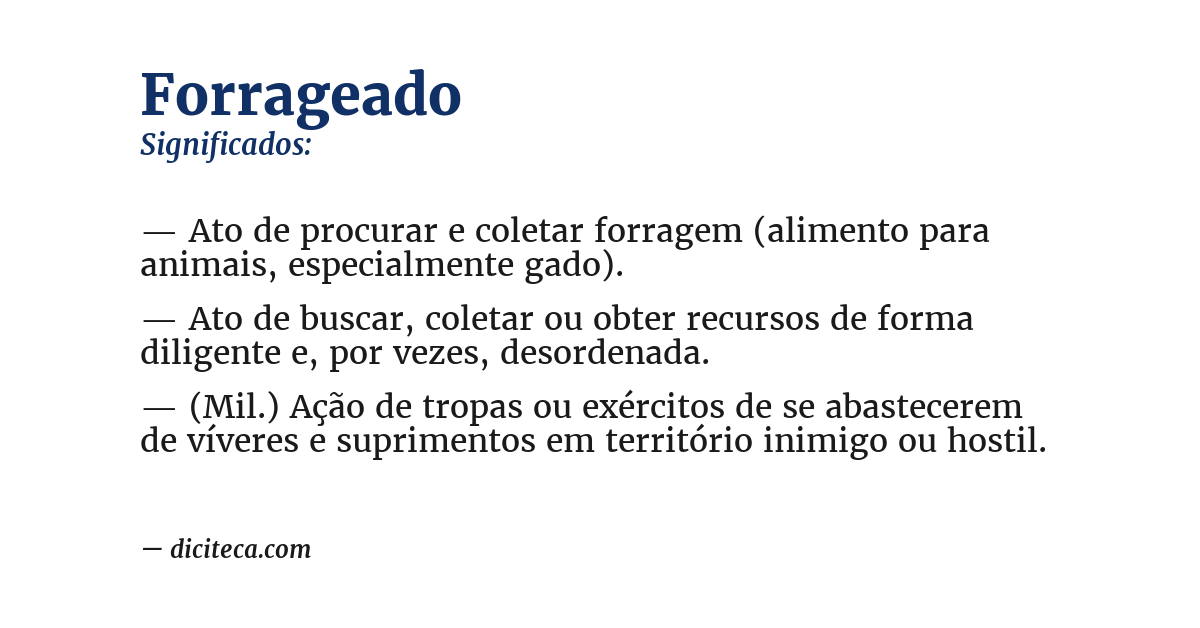 Significado de forrageado