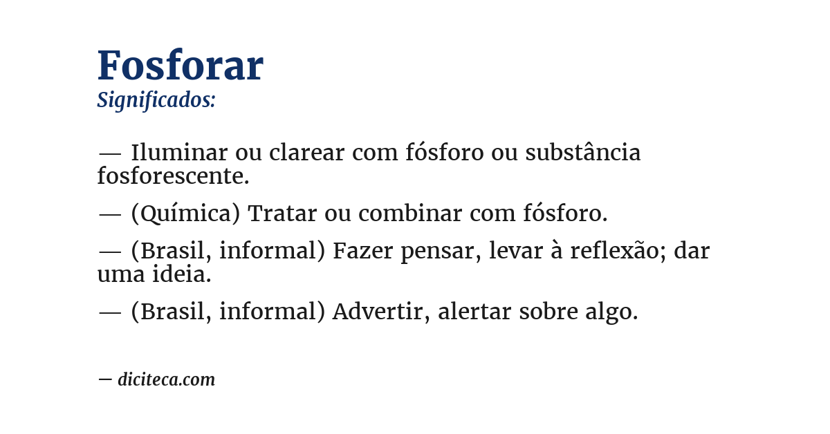 Significado de fosforar