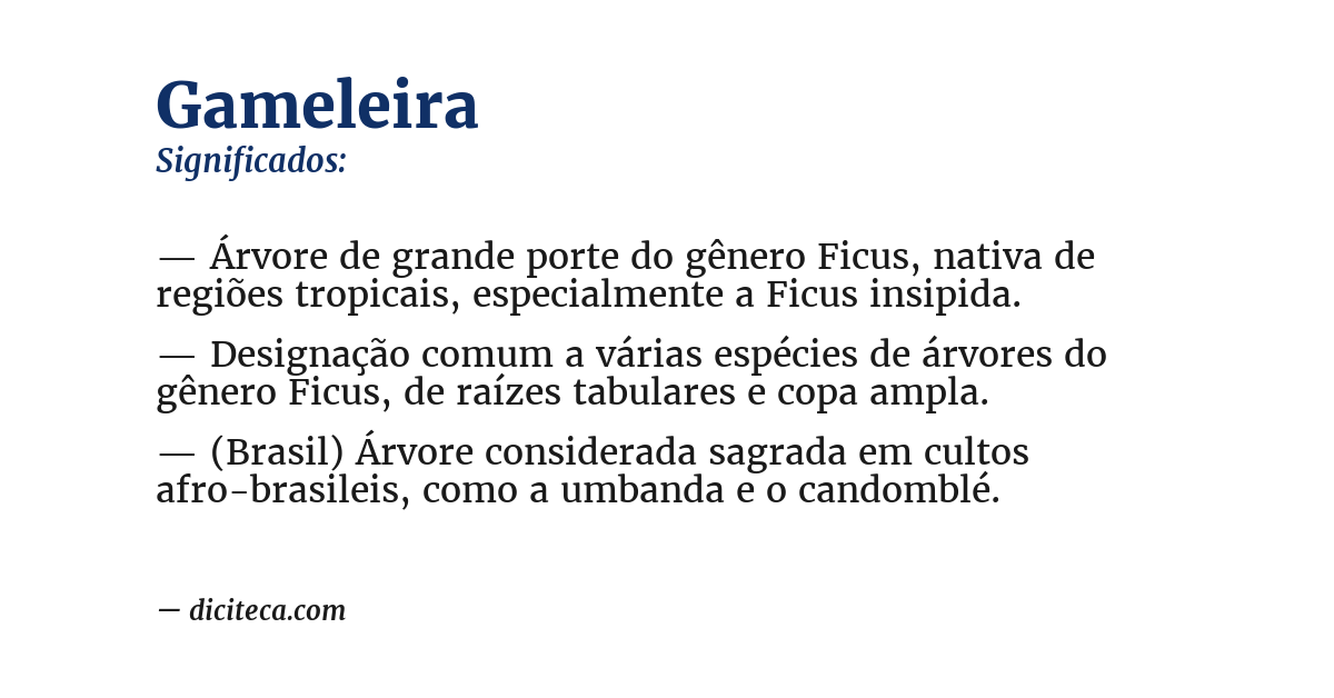 Significado de gameleira