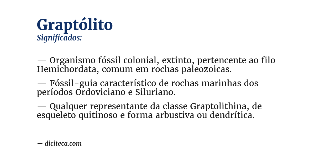 Significado de graptólito