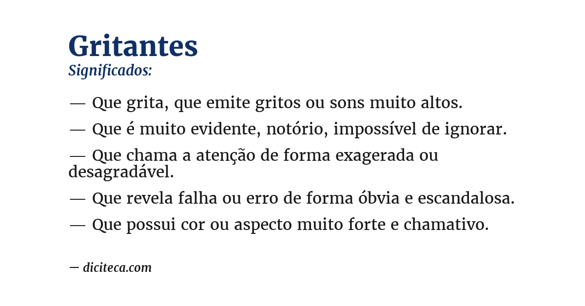 Significado de gritantes