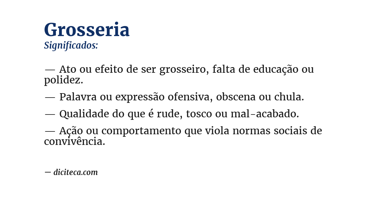 Significado de grosseria