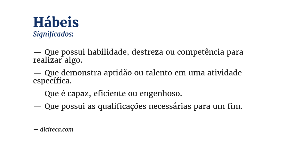 Significado de hábeis