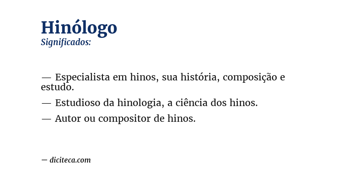 Significado de hinólogo