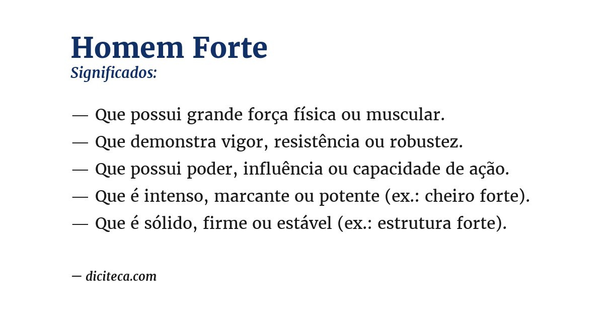 Significado de homem forte