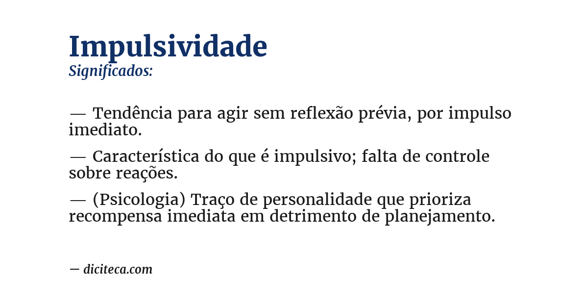 Significado de impulsividade