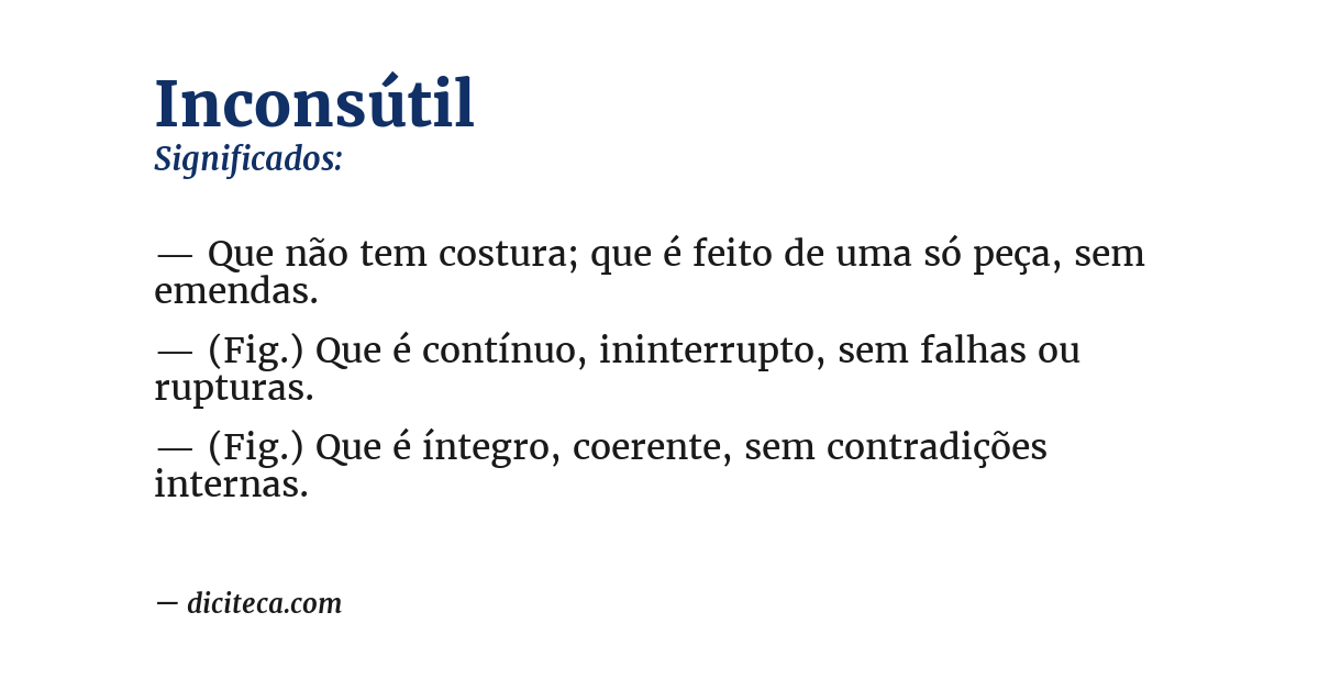 Significado de inconsútil