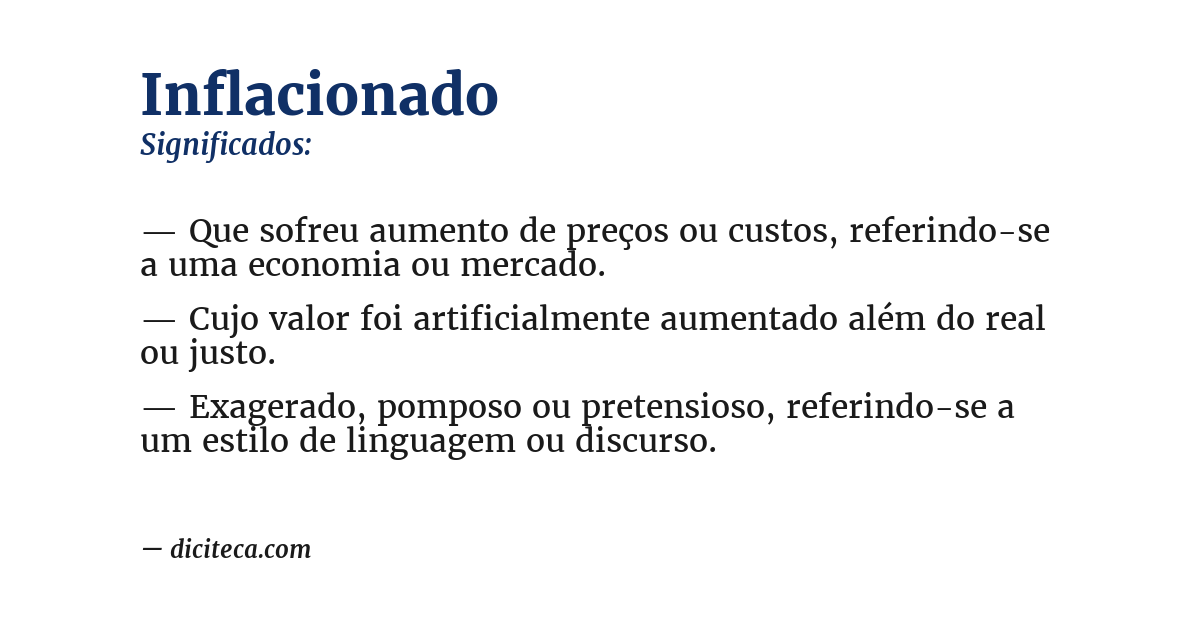 Significado de inflacionado