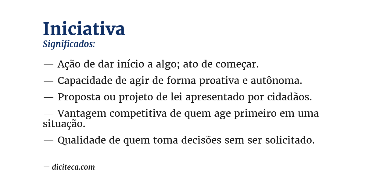 Significado de iniciativa
