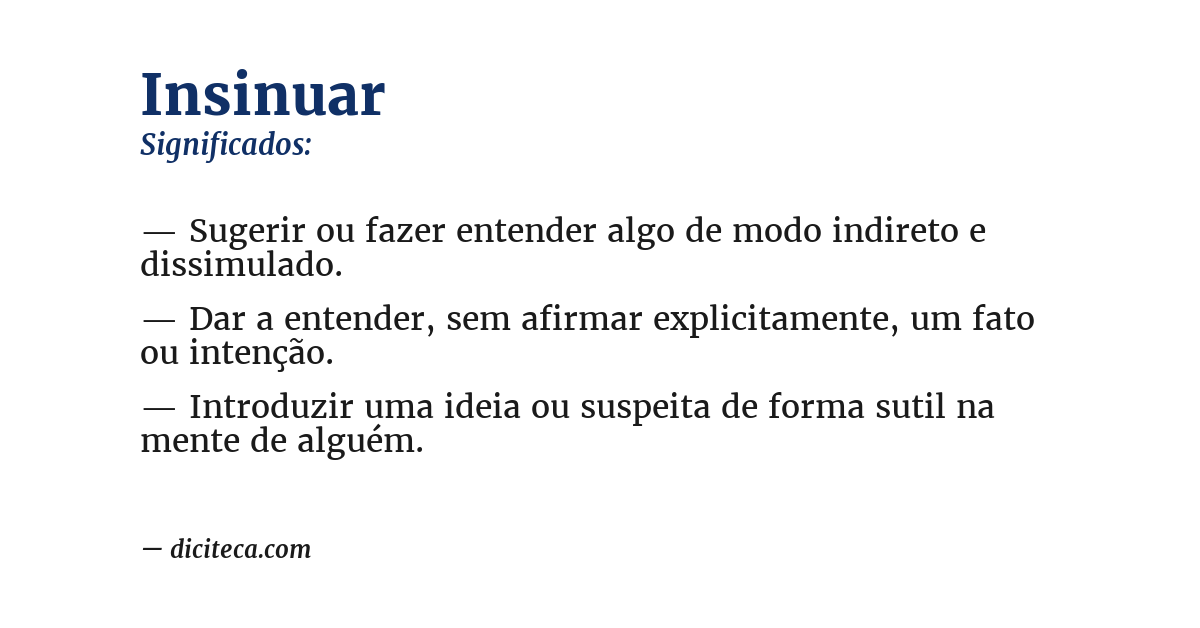 Significado de insinuar