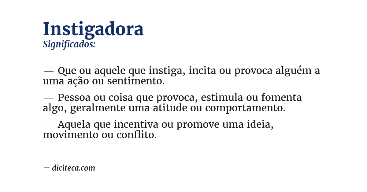 Significado de instigadora