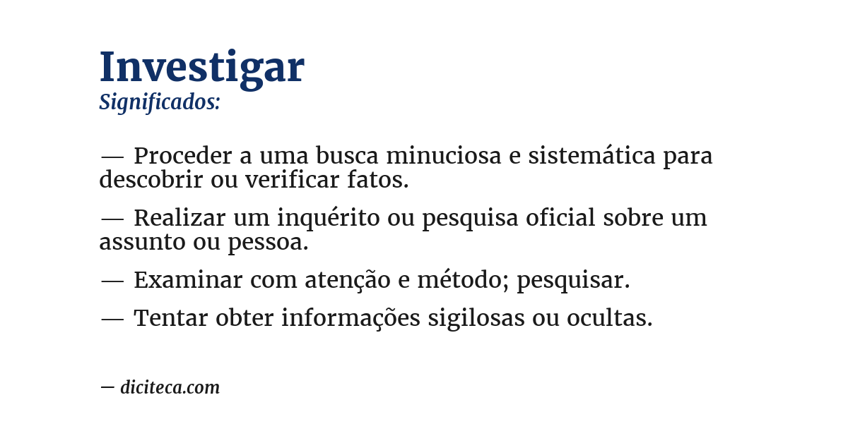 Significado de investigar