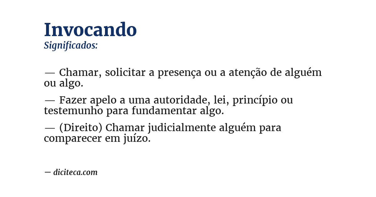 Significado de invocando