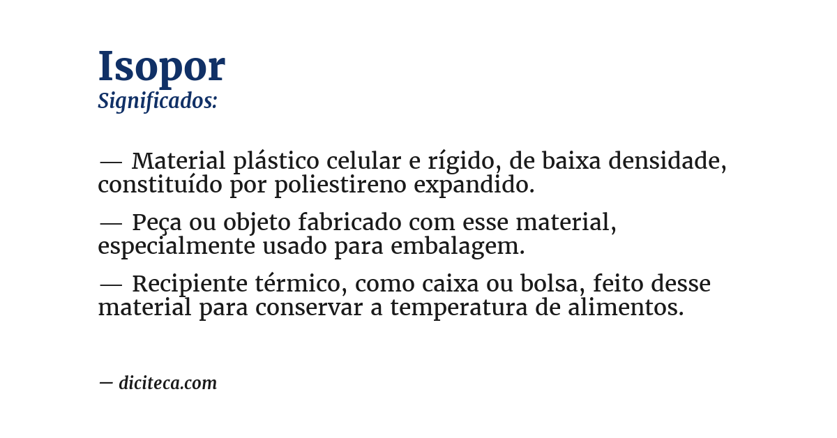 Significado de isopor