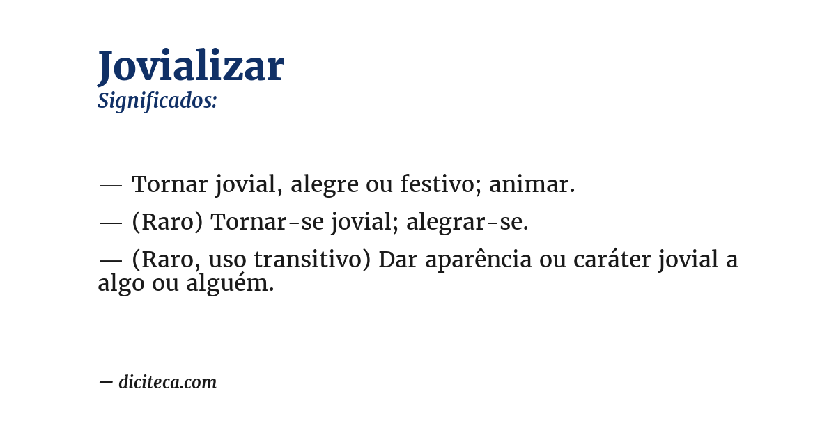Significado de jovializar
