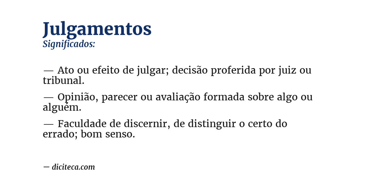 Significado de julgamentos