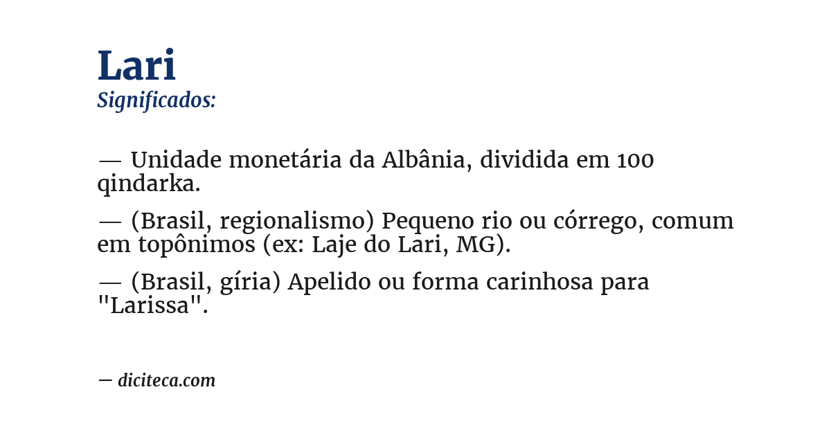 Significado de lari