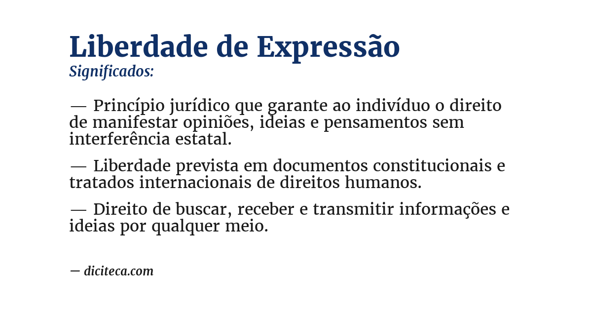 Significado de liberdade de expressão